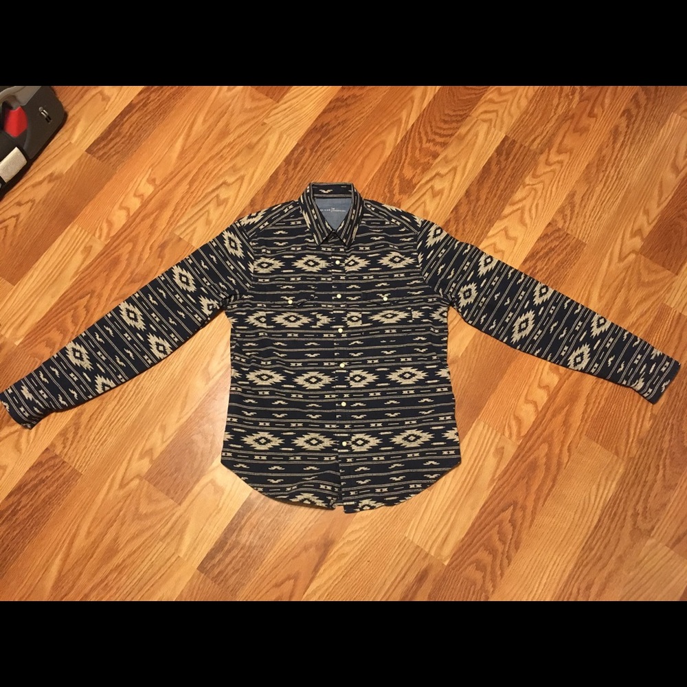 GAP Denim Western Pearl Snap Button Down Sz Med Southwestern Print